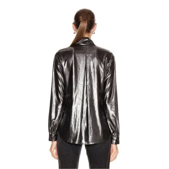 L’AGENCE Silver Gisele Neck Tie Top - Picture 3 of 9